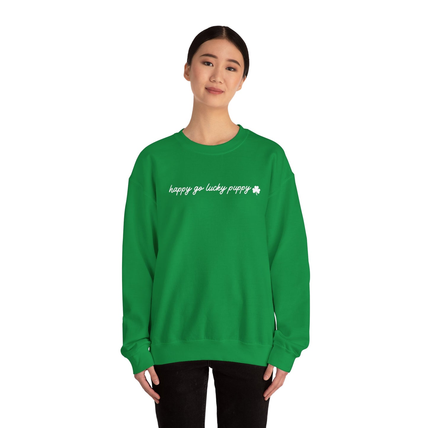 Happy Go Lucky Puppy - Sweatshirt (White lettering)