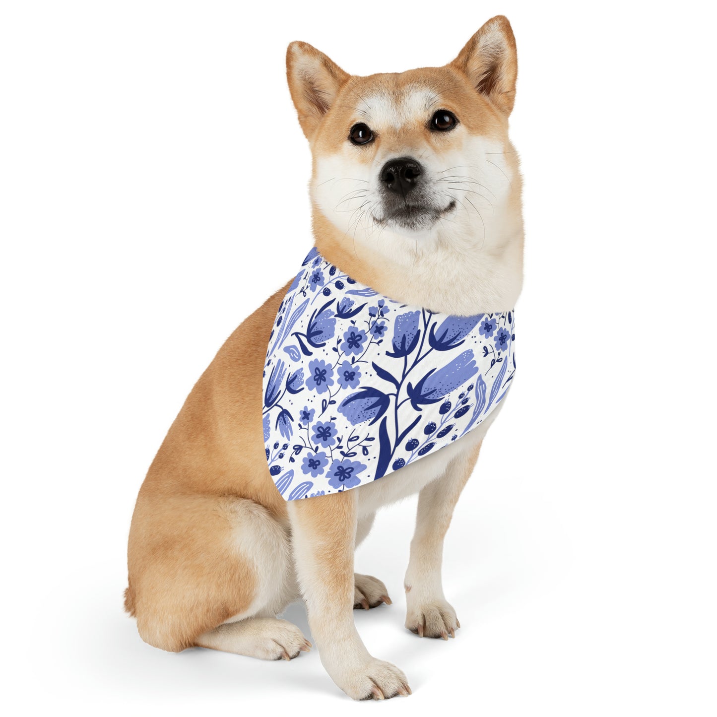 Blue Flowers - Pet Bandana Collar