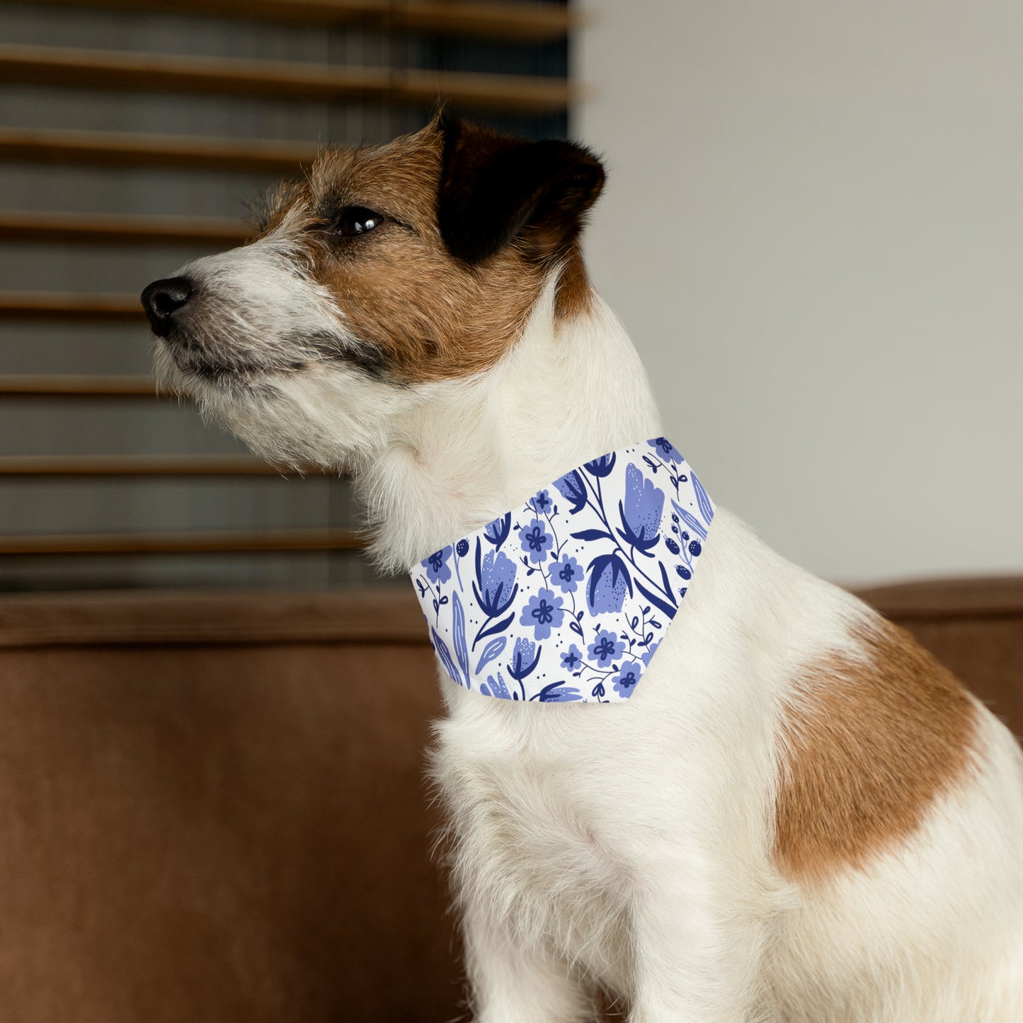 Blue Flowers - Pet Bandana Collar