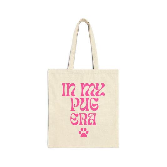 In My Pug Era - Natural Tote Bag (Pink)