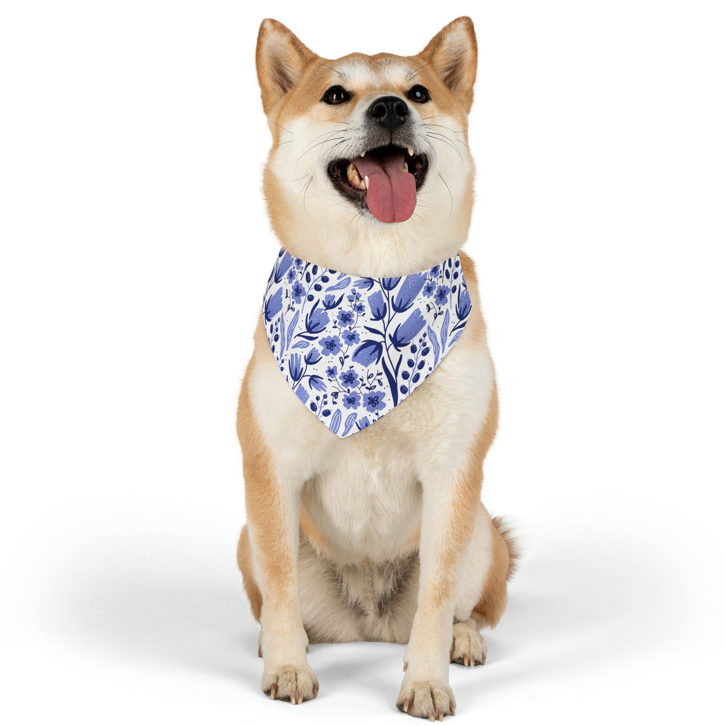 Blue Flowers - Pet Bandana Collar